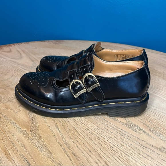 Dr. Martens 8065 Patent Leather Mary Jane Black Buckle Shoes Women’s Size 6 - Picture 4 of 11